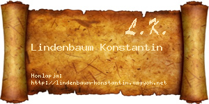 Lindenbaum Konstantin névjegykártya
